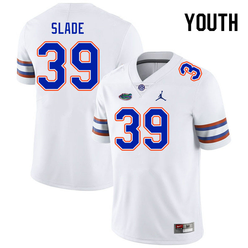 Youth #39 Brayden Slade Florida Gators College Football Jerseys Stitched Sale-White - Click Image to Close